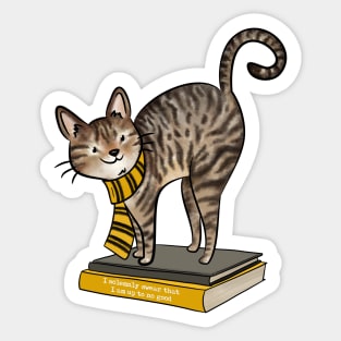 HP Yellow House Cat, Books and Quote Sticker